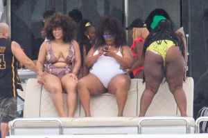 Lizzo Wears White Swimsuit In Miami