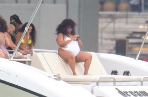 Lizzo Wears White Swimsuit In Miami