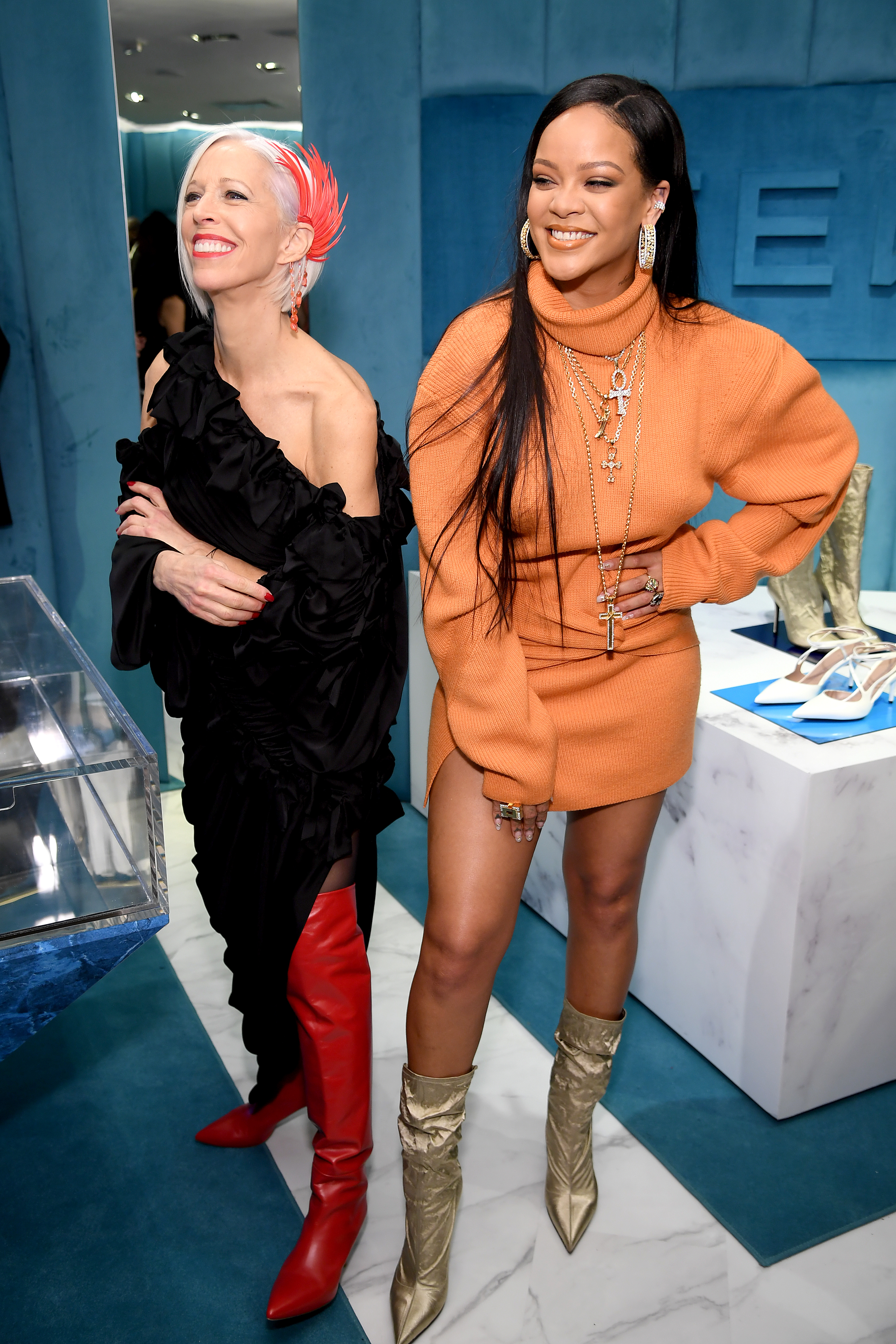 Robyn Rihanna Fenty and Linda Fargo Celebrate the Launch of FENTY at Bergdorf Goodman
