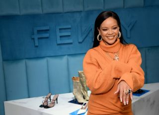 Robyn Rihanna Fenty and Linda Fargo Celebrate the Launch of FENTY at Bergdorf Goodman