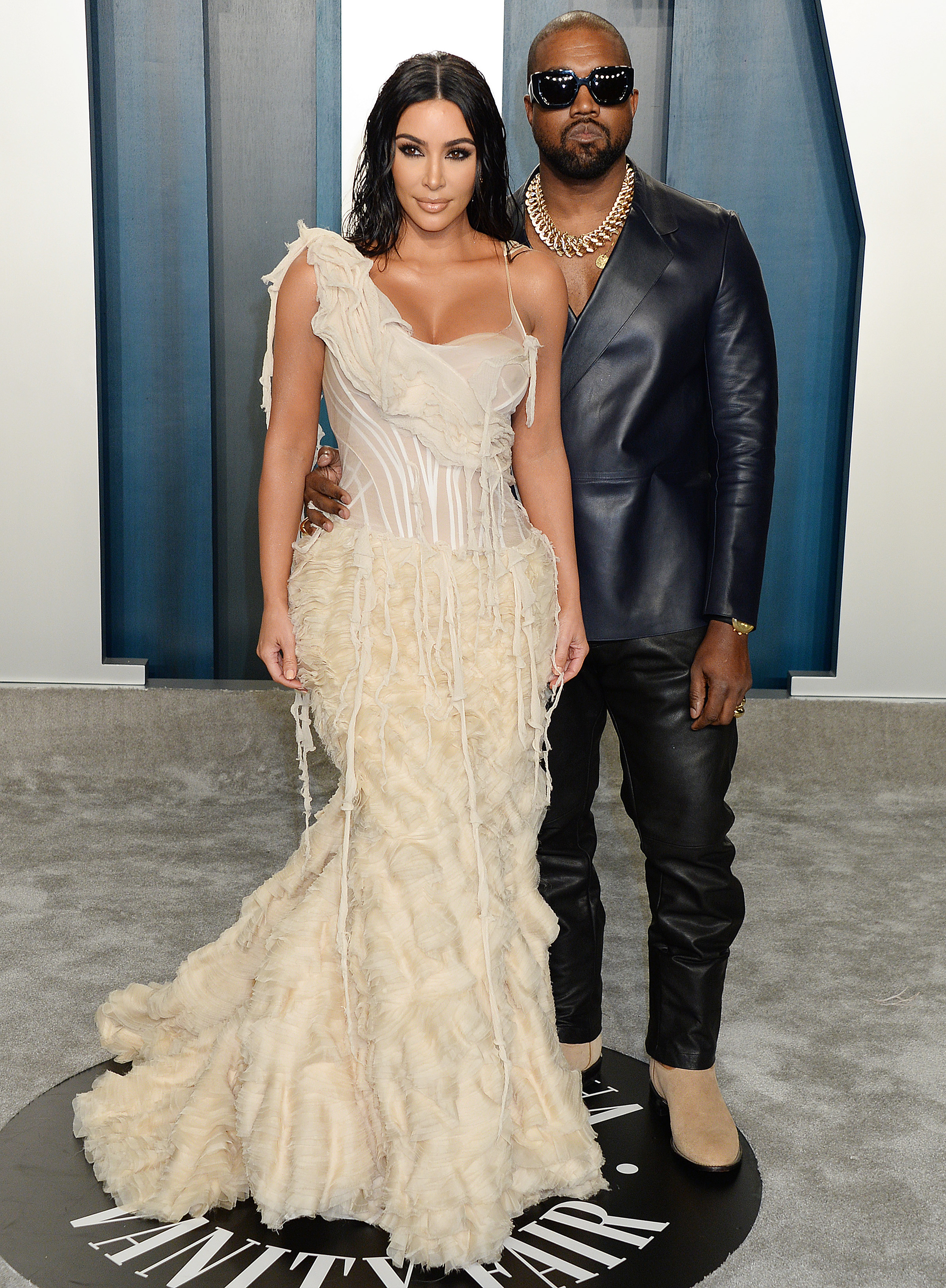 Kim Kardashian West and Kanye West 2020 Vanity Fair Oscar Party