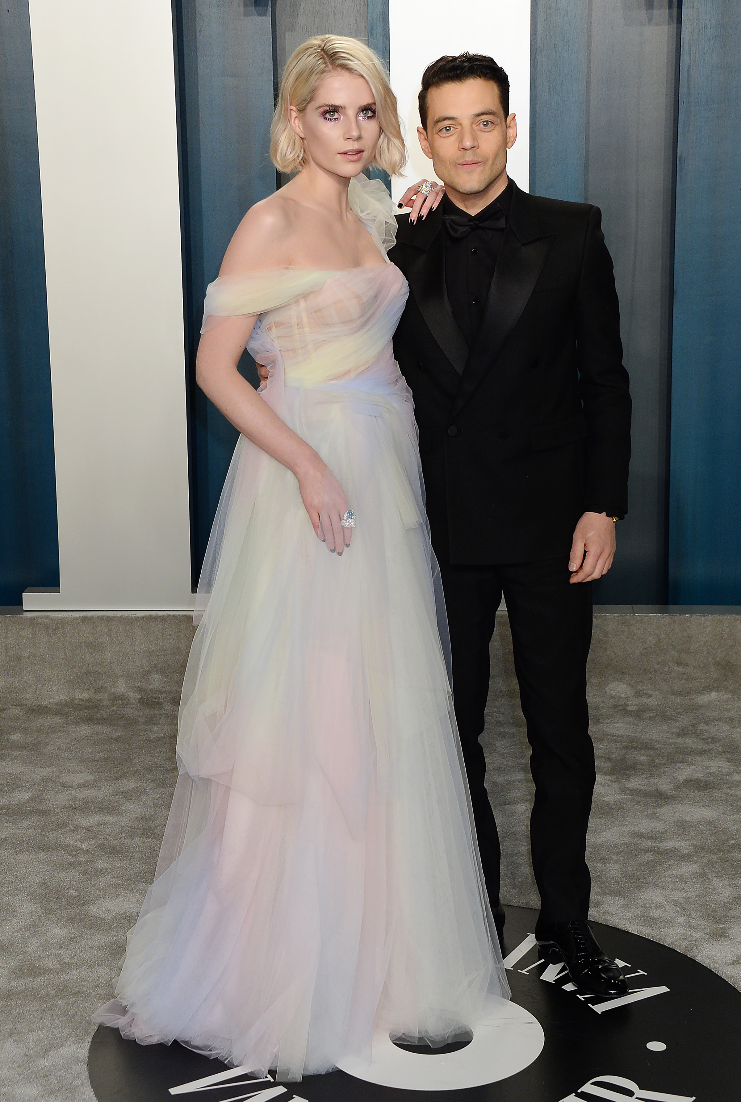 Lucy Boynton and Rami Malek 2020 Vanity Fair Oscar Party