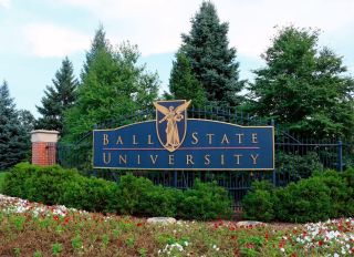 Ball State University entrance sign