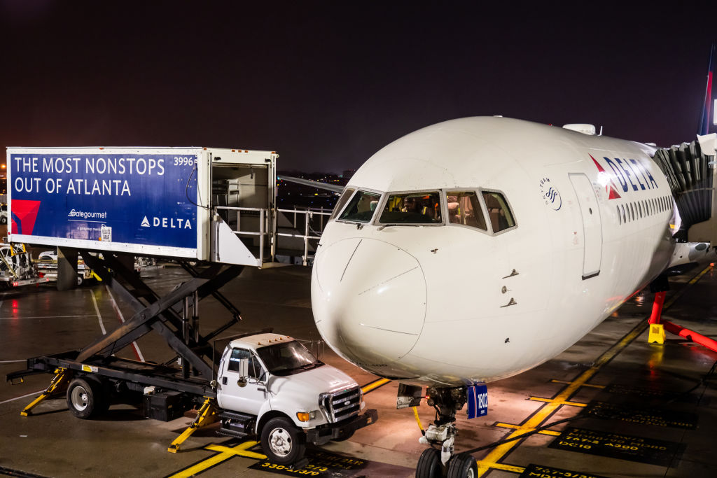 Delta Airlines Boeing 767-400 aircraft seen at Hartsfield-...