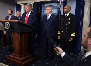 President Trump Holds News Conference On Coronavirus At The White House