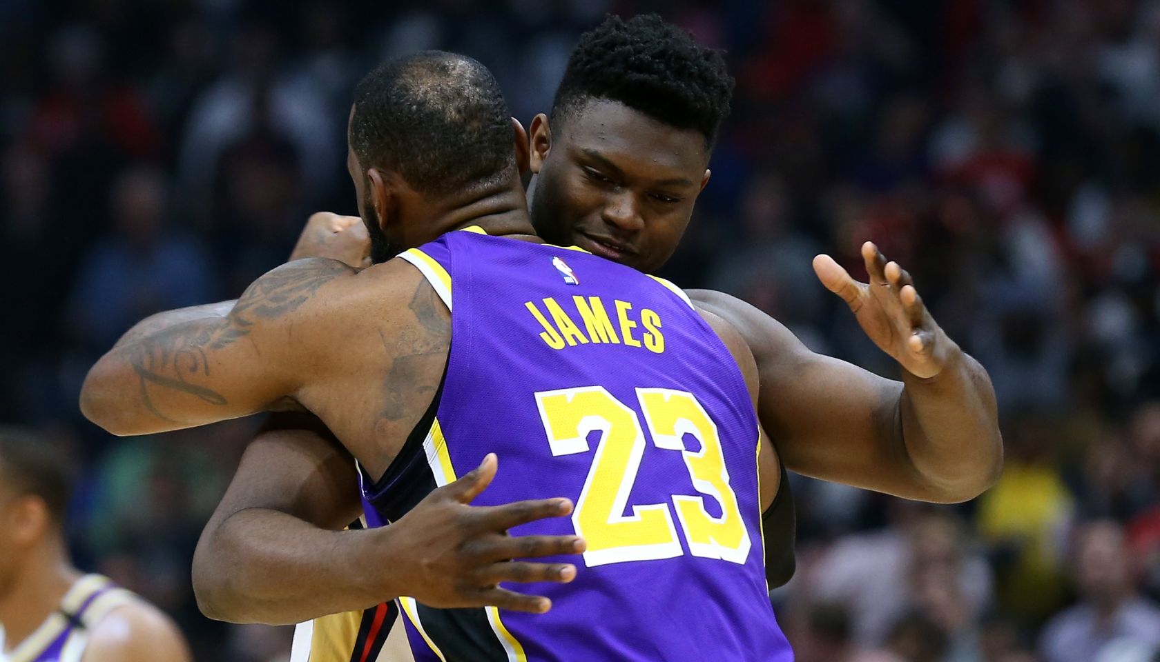 Lebron James Embraces Zion Williamson