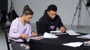 Stephen Curry and Storm Reid Collaborate for new Bamazing Colorway for his Curry 7 Under Armour shoes