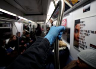 Coronavirus precautions at the New York City subway
