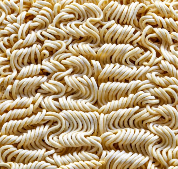 Instant noodles, close-up - stock photo