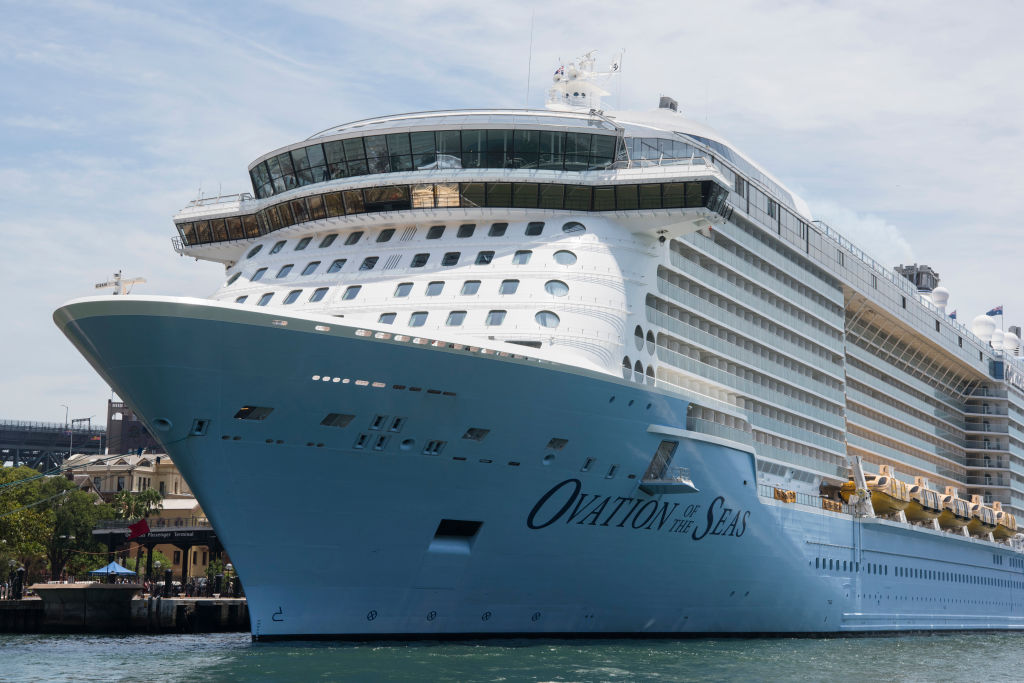Royal Caribbean cruise ship, Ovation of the Seas, berthed in Sydney Harbour