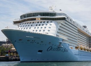 Royal Caribbean cruise ship, Ovation of the Seas, berthed in Sydney Harbour