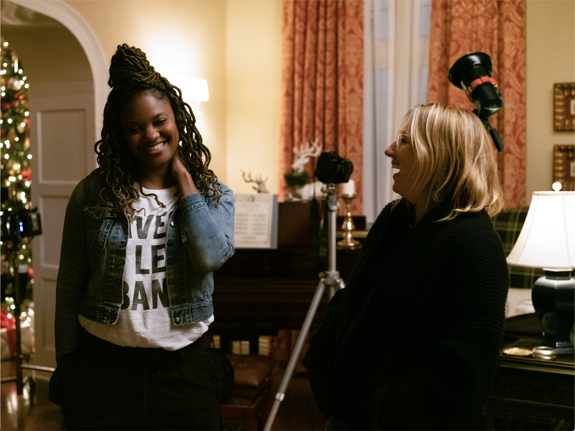 Nzingha Stewart on the set of "Little Fires Everywhere"