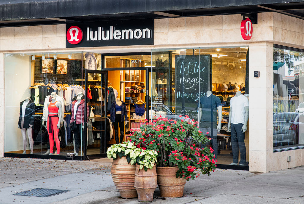 A Lululemon storefront location...