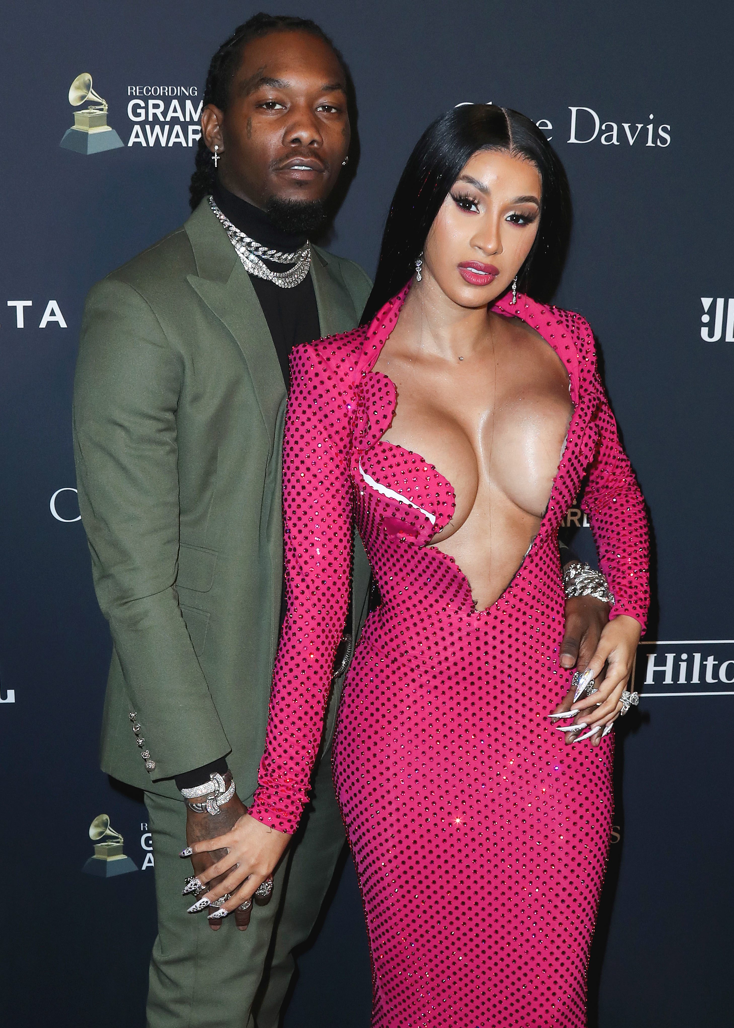 Offset and Cardi B arrive at The Recording Academy And Clive Davis&apos; 2020 Pre-GRAMMY Gala held at The Beverly Hilton Hotel on January 25, 2020 in Beverly Hills, Los Angeles, California, United States.