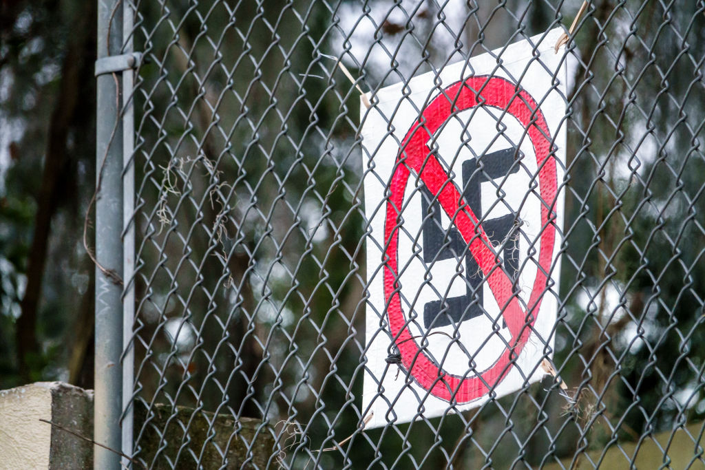 Florida, Gainesville, anti Nazi sign