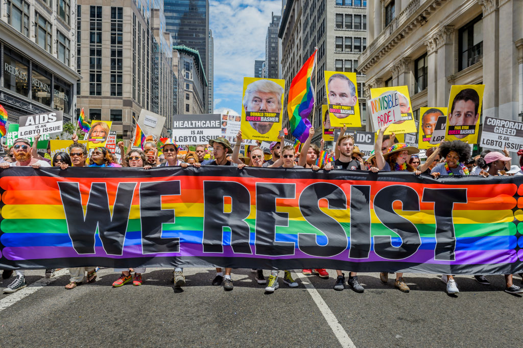 Rise And Resist contingent at the march. Pride March NYC...