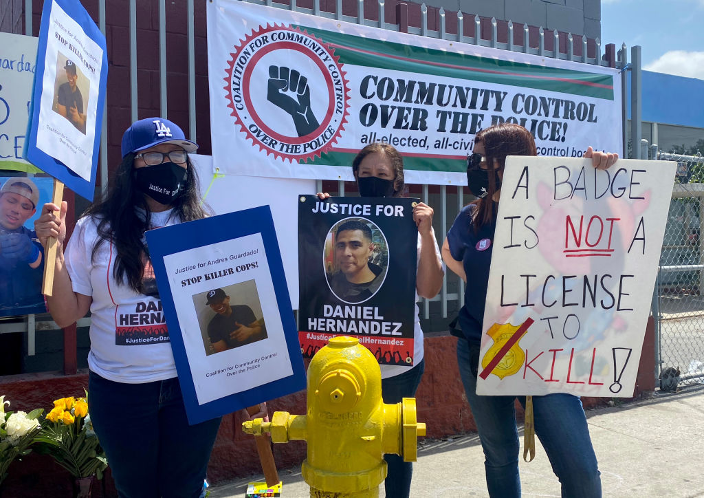 Family of Andres Guardado, who was fatally shot by LA County holds a press conference in Gardena, California.