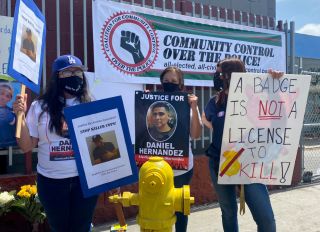 Family of Andres Guardado, who was fatally shot by LA County holds a press conference in Gardena, California.