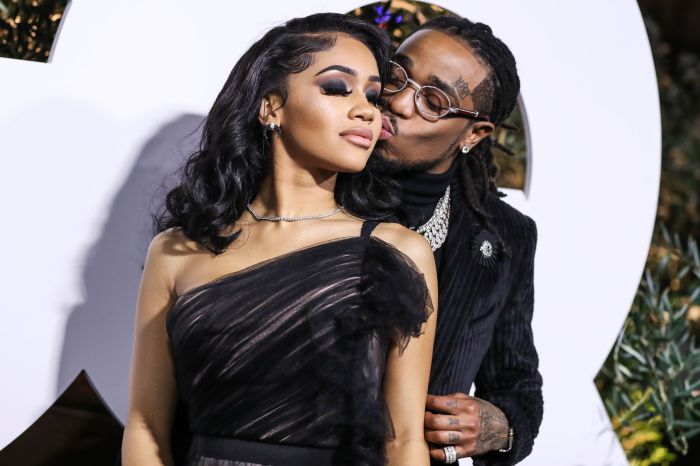 Saweetie and Quavo arrive at the 2019 GQ Men Of The Year Party held at The West Hollywood EDITION Hotel on December 5, 2019 in West Hollywood, Los Angeles, California, United States.