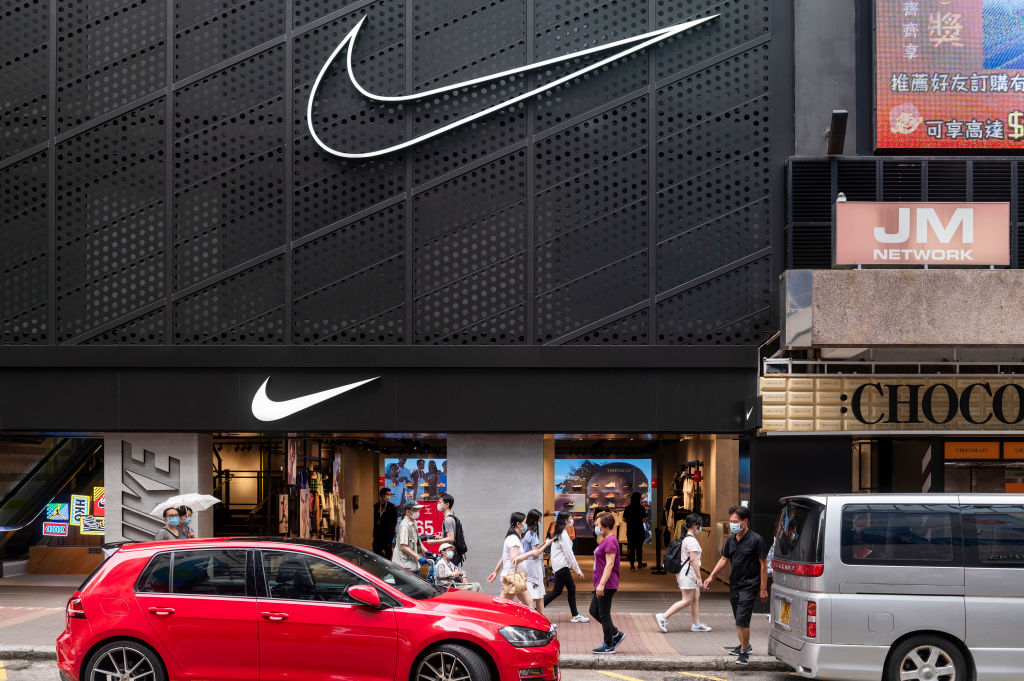 American multinational sport clothing brand Nike store and...
