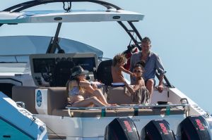 Thandie Newton boats in Ibiza with husband Ol Parker and son Booker Joombe Parker