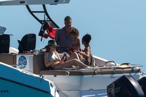 Thandie Newton boats in Ibiza with husband Ol Parker and son Booker Joombe Parker