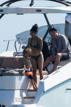 Thandie Newton boats in Ibiza with husband Ol Parker and son Booker Joombe Parker