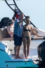 Thandie Newton boats in Ibiza with husband Ol Parker and son Booker Joombe Parker