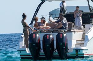 Thandie Newton boats in Ibiza with husband Ol Parker and son Booker Joombe Parker