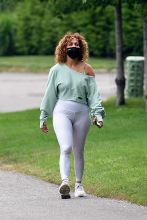 Jennifer Lopez walks dogs with kids Max and Emme in the Hamptons