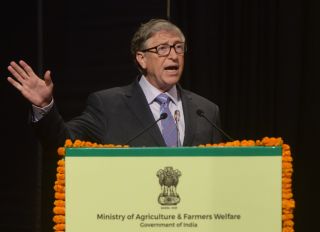 Bill Gates During Speaking Engagement