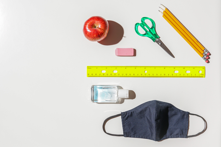 Back to school supplies - kids health concept