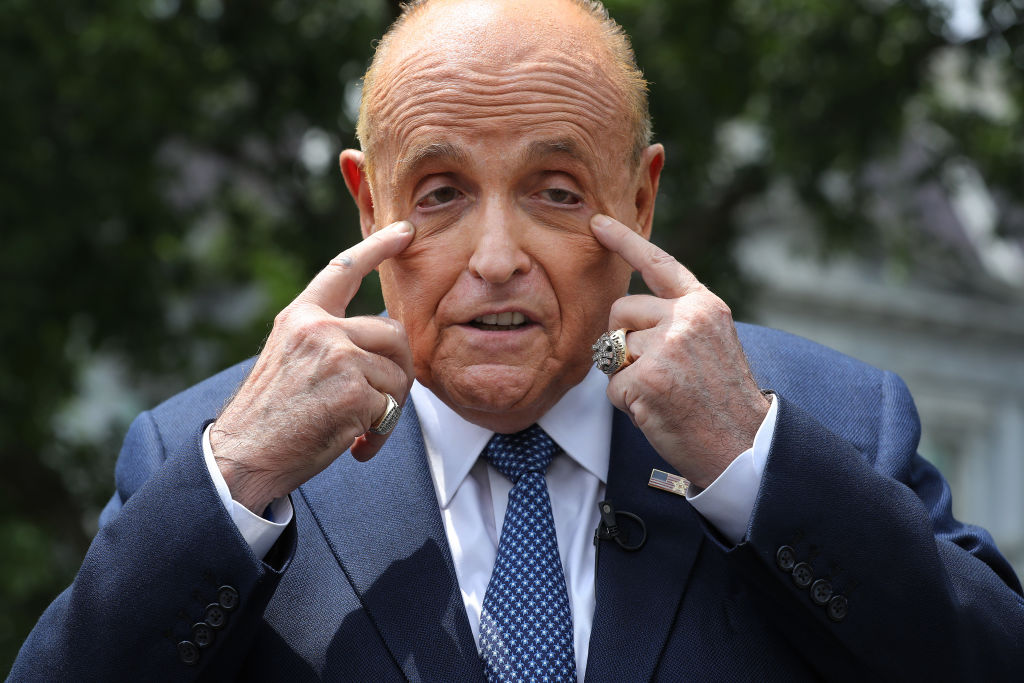 Rudy Giuliani Speaks To Media Members At The White House