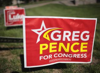 Brother Of Vice President Pence, Congressional Candidate Greg Pence Holds Primary Night Event In Columbus, Indiana