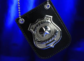 Police badge on a blue background