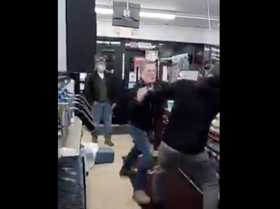 Racist Punched with Can