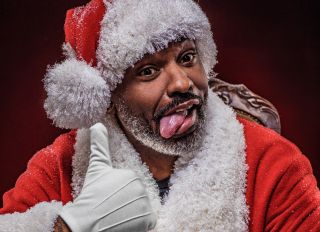 Good Non-Caucasian Santa Claus - stock photo