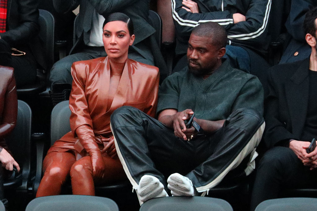 Kanye West and Kim Kardashian front row at Balenciaga