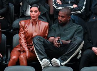 Kanye West and Kim Kardashian front row at Balenciaga