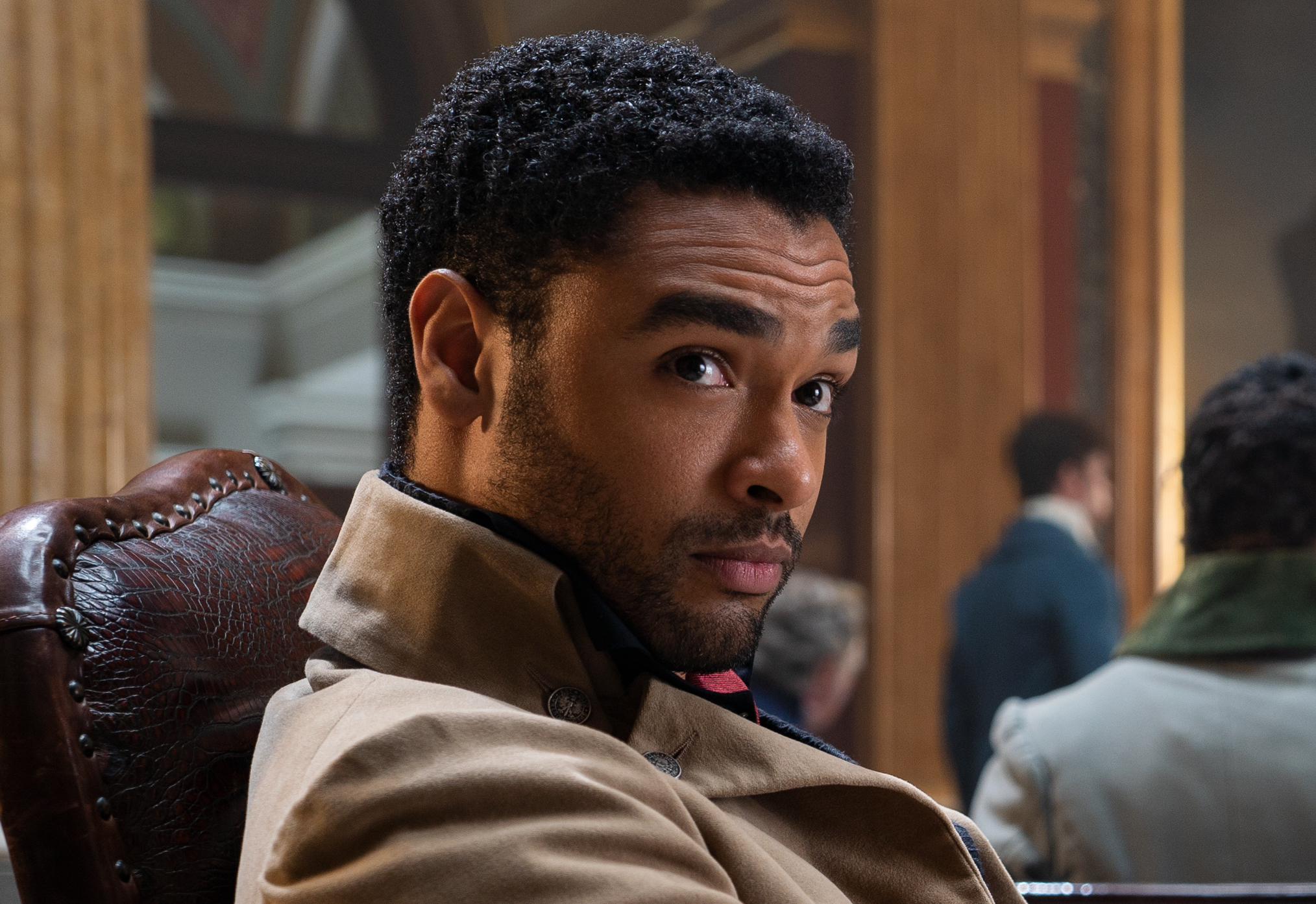 Regé-Jean Page On Set Of Bridgerton
