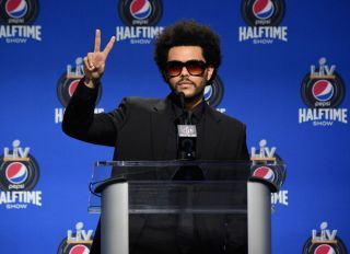 The Weeknd at Super Bowl LV Press Conference