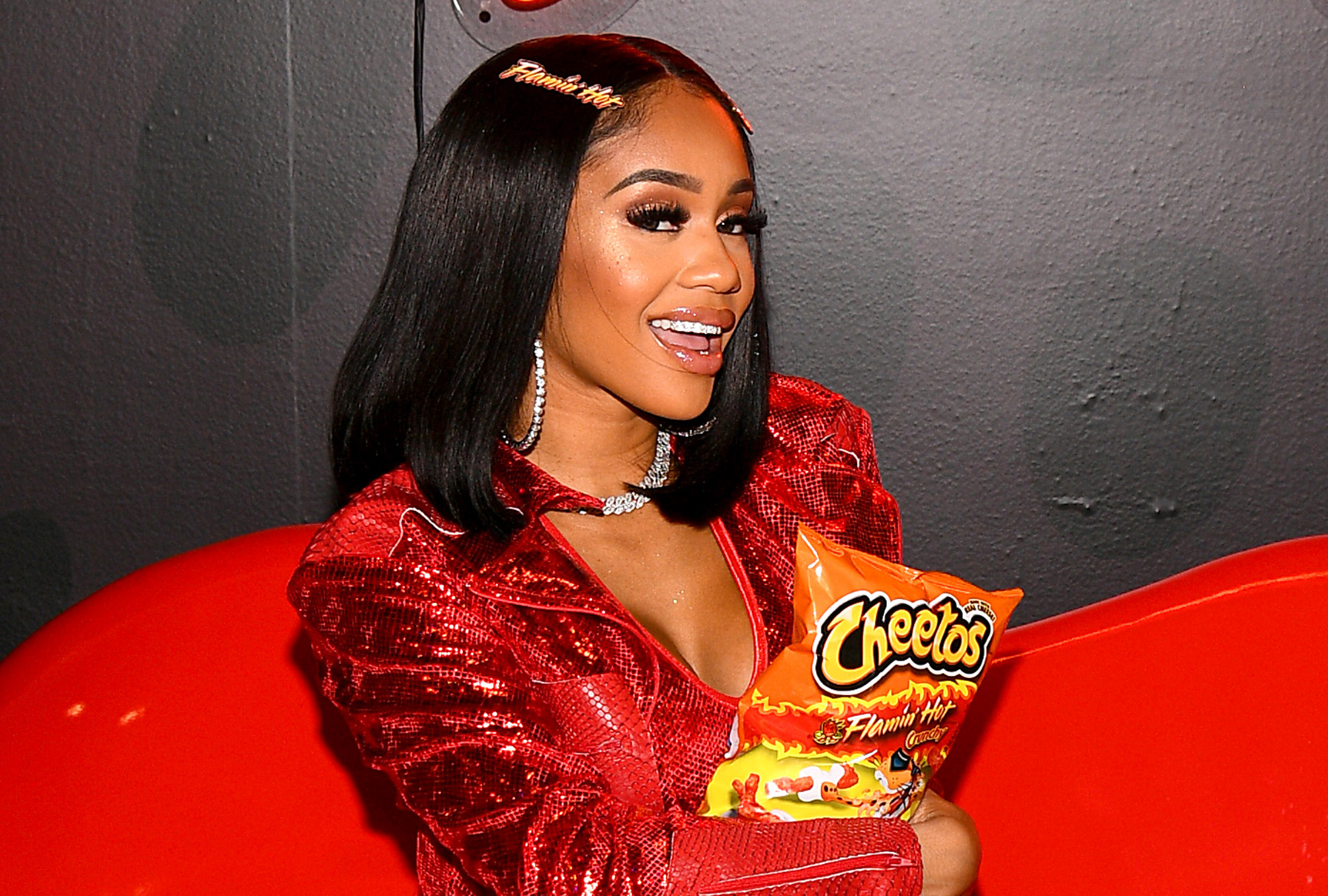 Saweetie attends Cheetos event