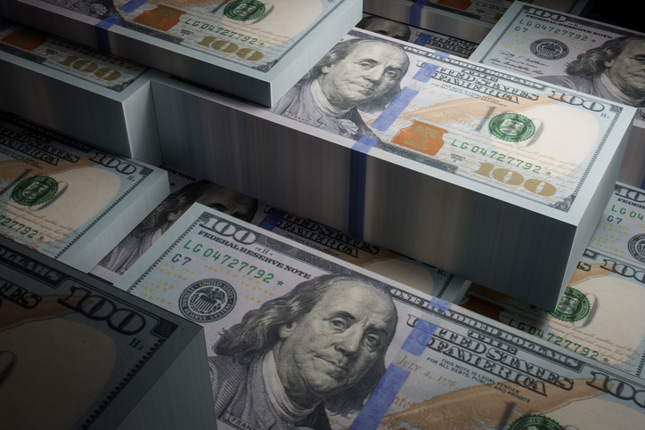 Bundled dollar bills