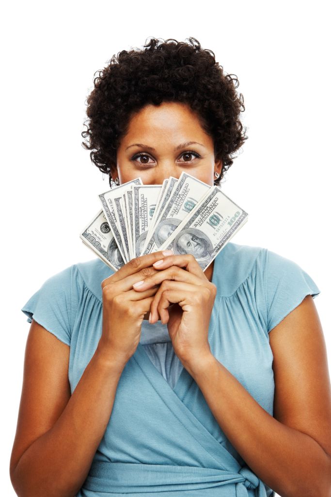 Black Woman Holding Money