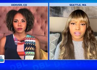 Co-host Erica Cobb and Alleah Taylor on “Daily Blast Live”