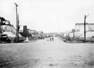 Devastation of Greenwood District after Race Riots, Tulsa, Oklahoma, USA, American National Red Cross Photograph Collection, June 1921