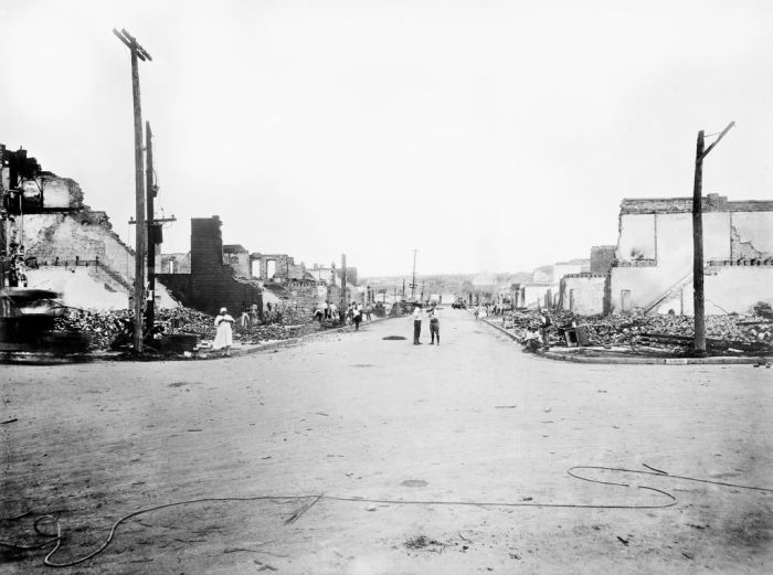 Devastation of Greenwood District after Race Riots, Tulsa, Oklahoma, USA, American National Red Cross Photograph Collection, June 1921