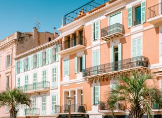 Vintage Architecture Of Historic Houses Downtown City Of Cannes