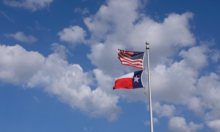Flags of the United States and Texas