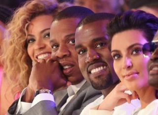Jay-Z, Kanye, Beyonce & Kim Kardashian at the 2012 BET Awards